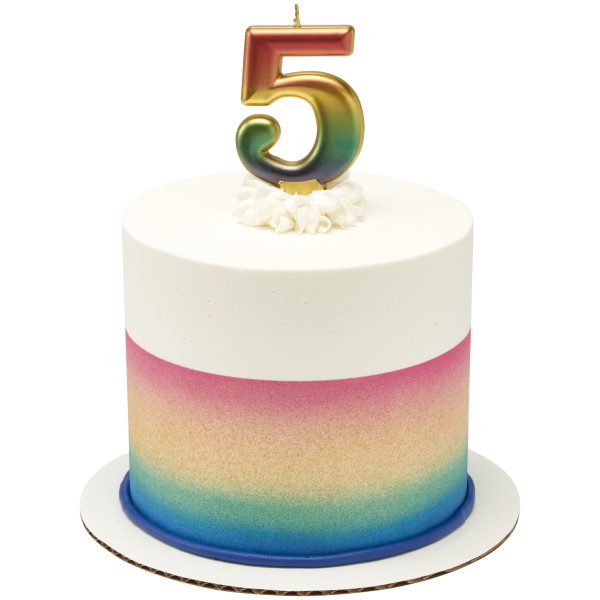 5 Metallic Numeral Candles