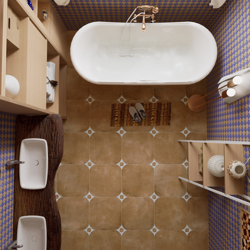 Tetuan Terra 17-3/8 in. x 17-3/8 in. Porcelain Floor and Wall Tile