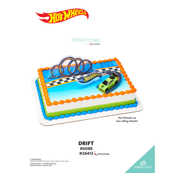 Hot Wheels™ Drift The Magic of Cakes® PhotoCake® Enhanced Background Page