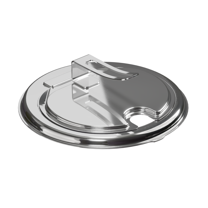 8-inch stainless steel hinged cover with Kool-Touch® handle