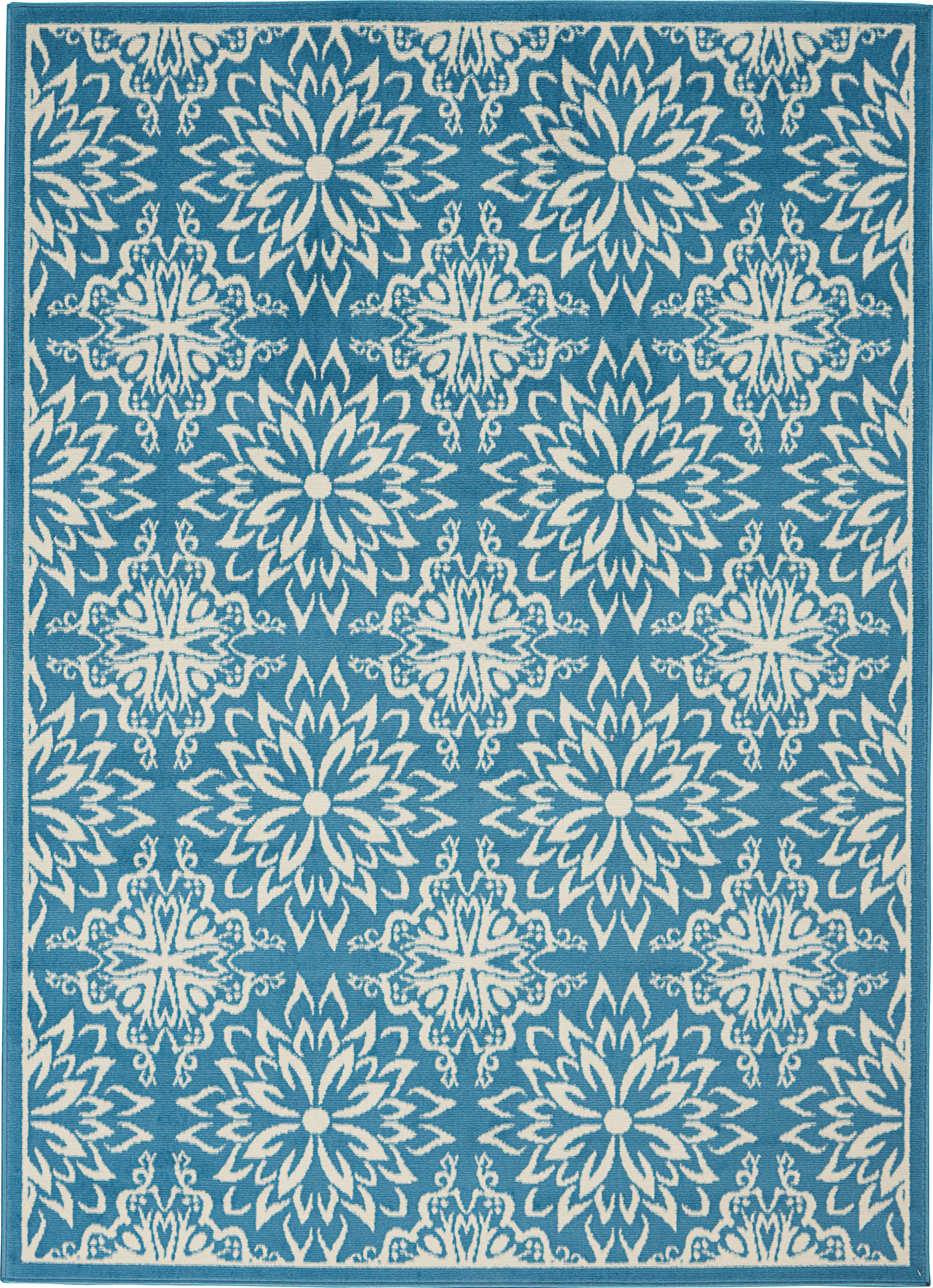 Nourison Jubilant 5'3" x 7'3" Ivory Blue Farmhouse Indoor Rug