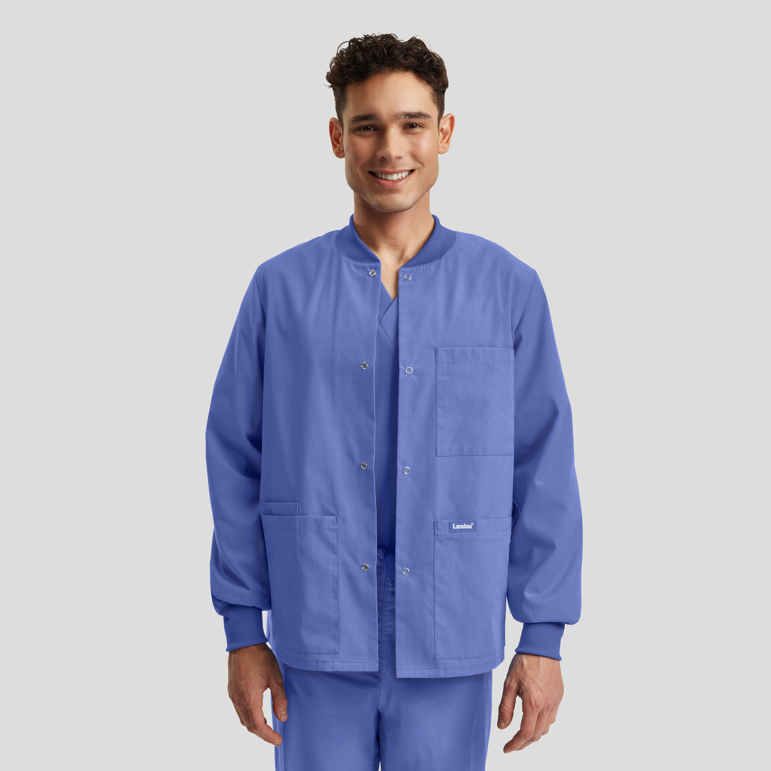 Landau Essentials Unisex 5-Pocket Scrub Jacket-Landau