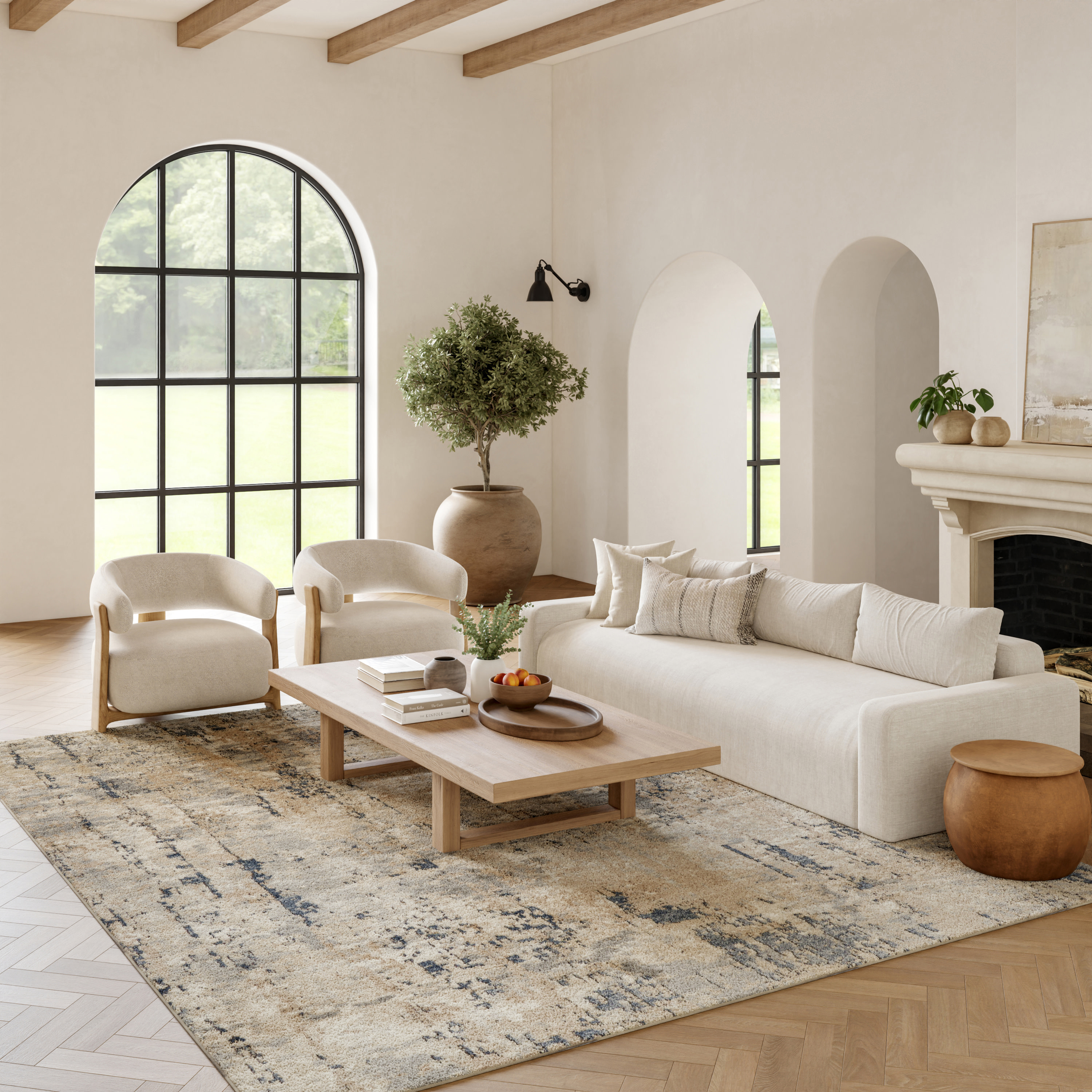 Nourison Quarry 7'10" x 9'10" Beige Grey Modern Indoor Rug