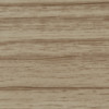 Pale beige wood paneling with subtle horizontal grain lines, laid in parallel planks; surface shows fine striations and small scuffs, evenly lit close-up with neutral indoor lighting.