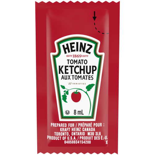  HEINZ Ketchup, sachets individuels – 500 x 8 mL 