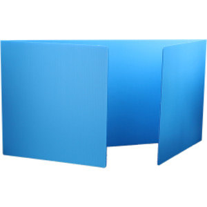 Premium Corrugated Plastic Study Carrels, Blue, 12" x 46.5", Pack of 24