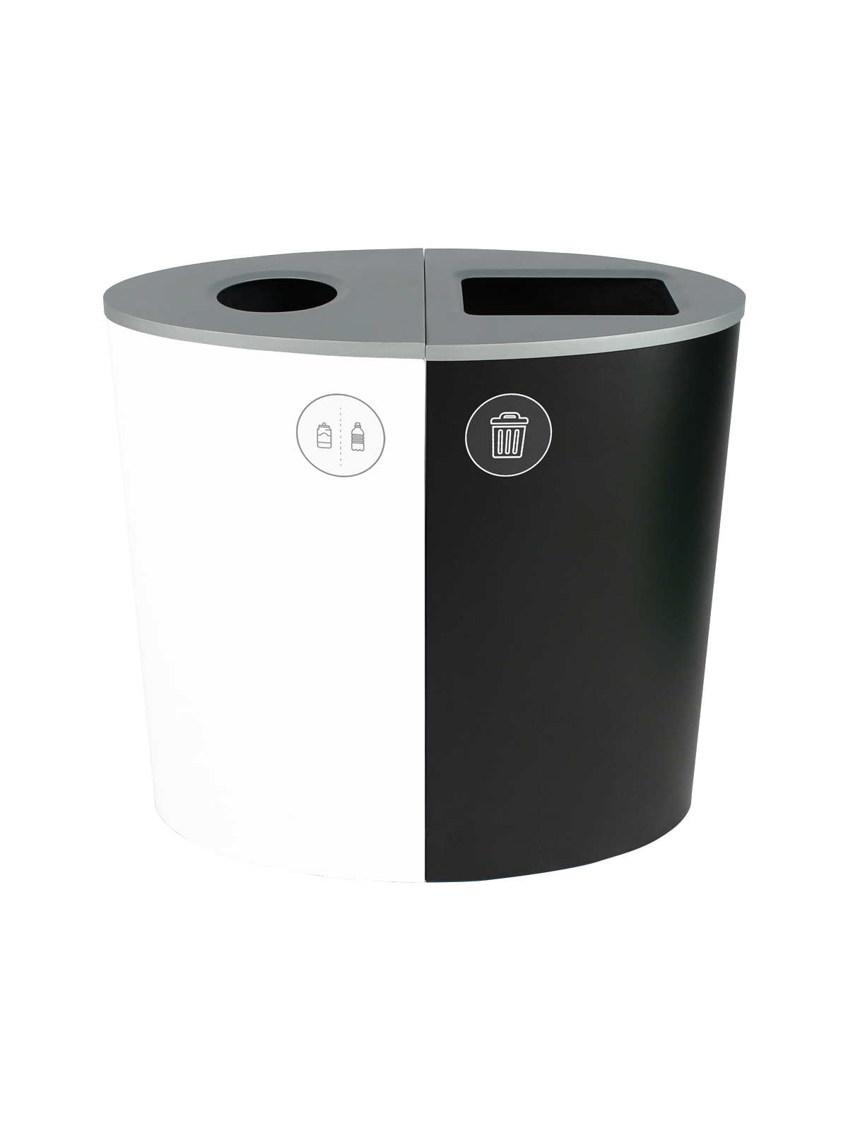 SPECTRUM – Double – Kit – Cans & Bottles-Waste – Circle-Full – White-Black