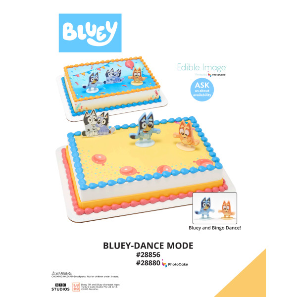 Bluey Dance Mode The Magic of Cakes® PhotoCake® Enhanced Background and Icing Page
