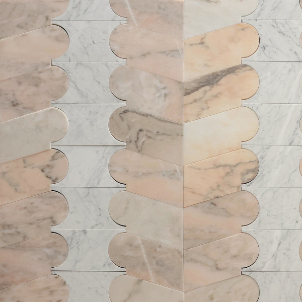 clé lapidary + cristina celestino | palestro floor | carrara + pink/grey (bundle) | honed