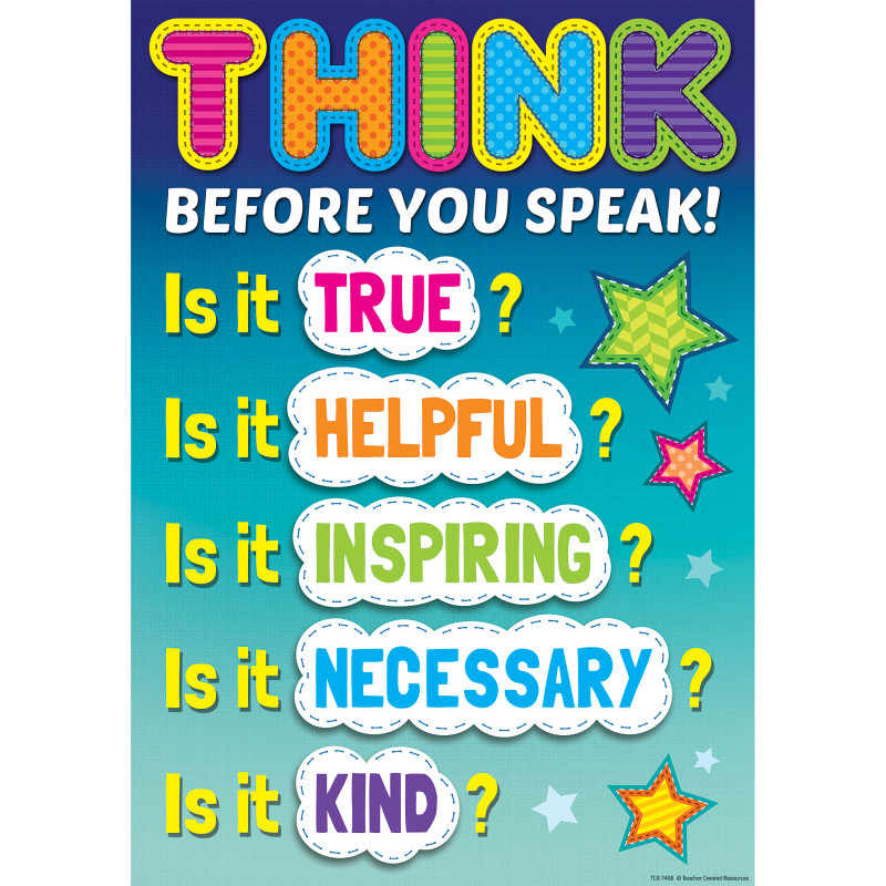 Think Before You Speak Positive Poster