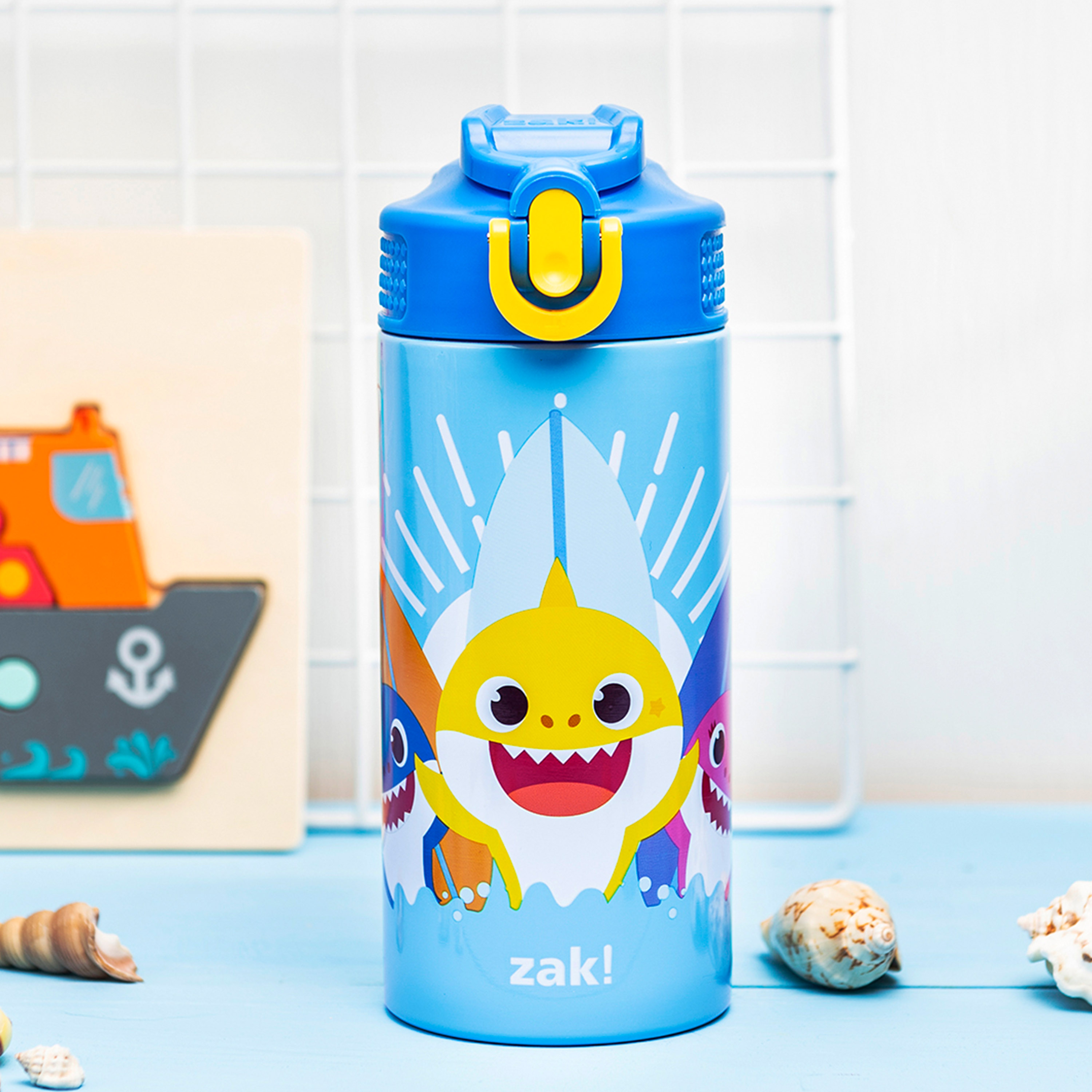 Pinkfong 14 ounce Stainless Steel Vacuum Insulated Water Bottle, Baby Shark slideshow image 8