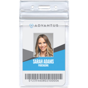 Re-sealable Badge Holders, Vertical, Frosted, Pack of 50