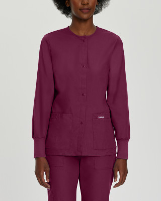 Landau Essentials Women&#8216;s 4-Pocket Warm-Up Scrub Jacket-Landau