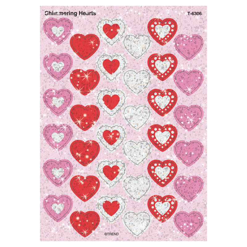 Shimmering Hearts Sparkle Stickers®, 72 ct