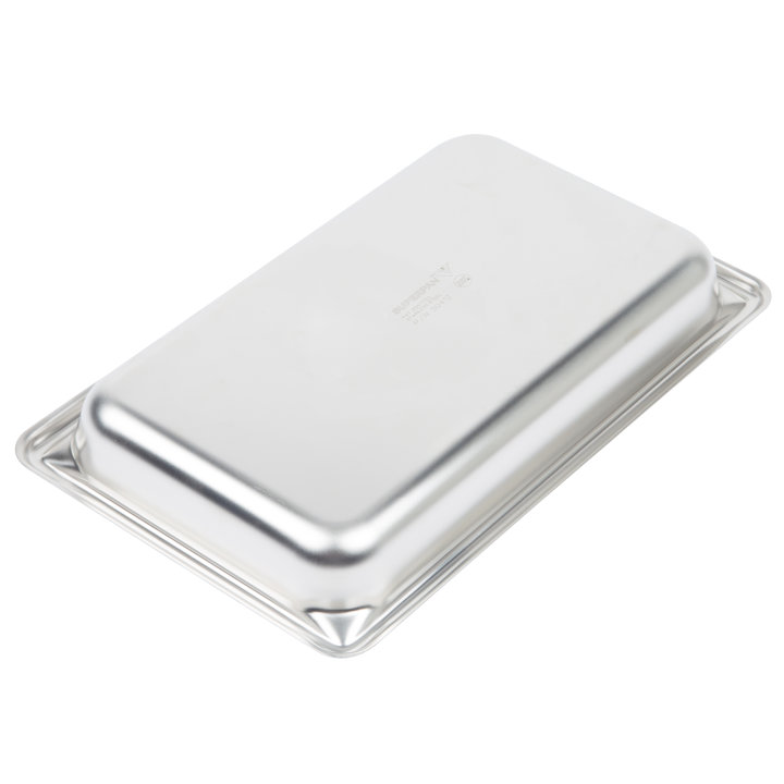 Fourth-size 1 ¼-inch-deep Super Pan V® stainless steel steam table pan