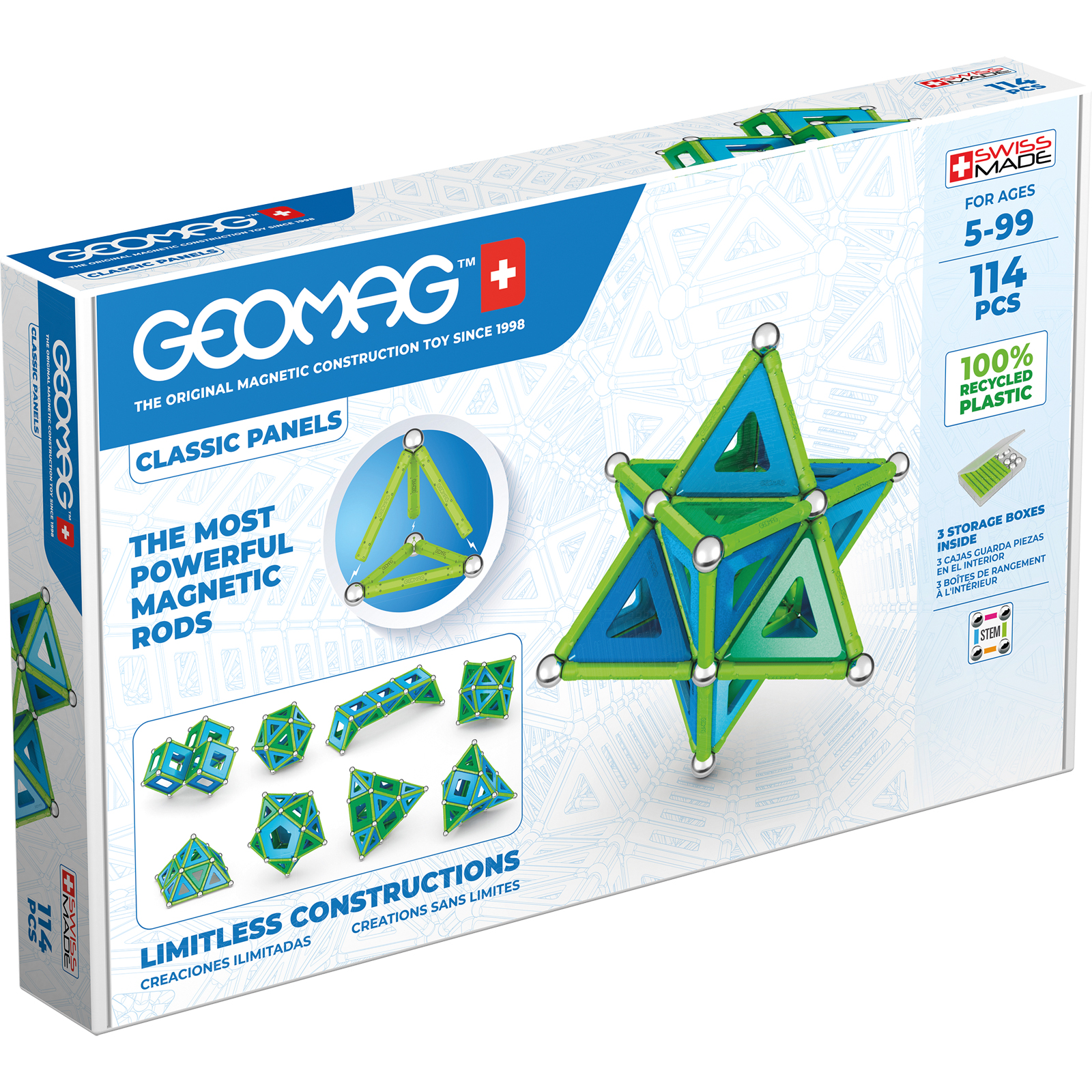 Geomag Geomag Green Line Panels, 114 Pieces