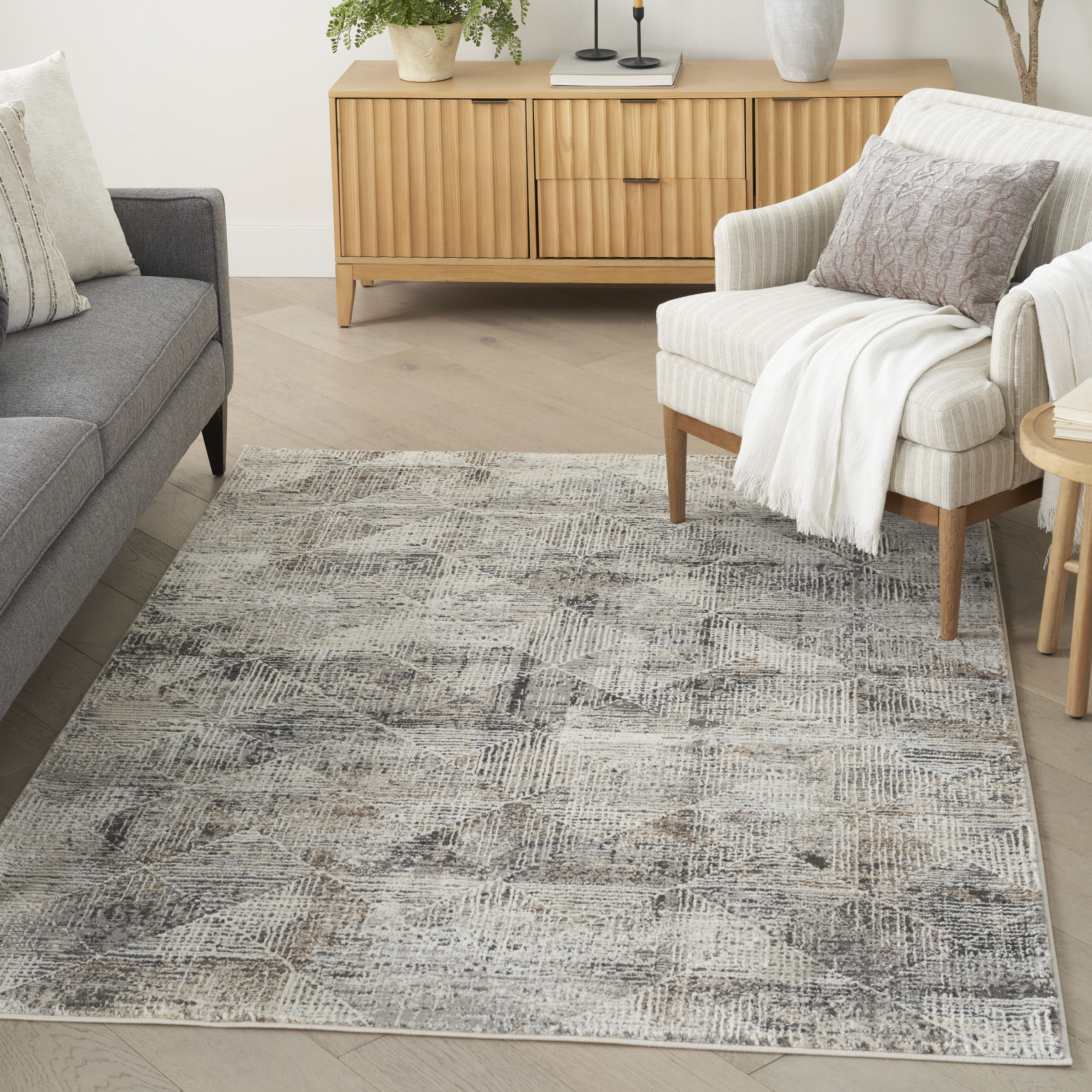 Nourison Sustainable Trends 6' x 9' Ivory Multicolor Modern Indoor Rug