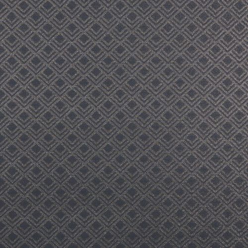 Dark-gray woven fabric with small repeating diamond-and-chevron pattern (textured yarns) — laid flat, showing raised weave — close-up, evenly lit surface as an upholstery or wallpaper sample.