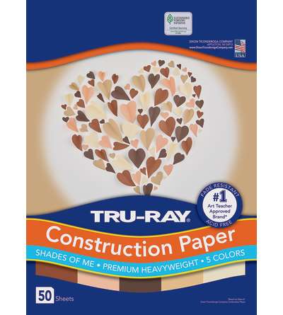 Tru-Ray® Construction Paper Shades of Me Assortment, 12" x 18", 50 sheets