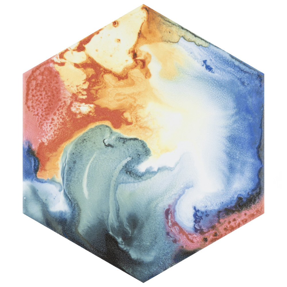 Raktion Hex Decor 8-5/8 in. x 9-7/8 in. Porcelain Floor and Wall Tile