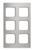 Miramar® stainless steel template for six sixth-size Miramar contemporary food pans