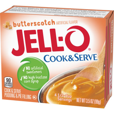 Jell-O Cook & Serve Butterscotch Pudding & Pie Filling, 3.5 oz Box