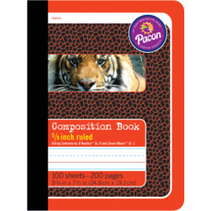 Primary Composition Book, Book Bound, D'Nealian/Zaner-Bloser, 5/8" x 5/16" x 5/16" Ruled, 9-3/4" x 7-1/2", 100 Sheets