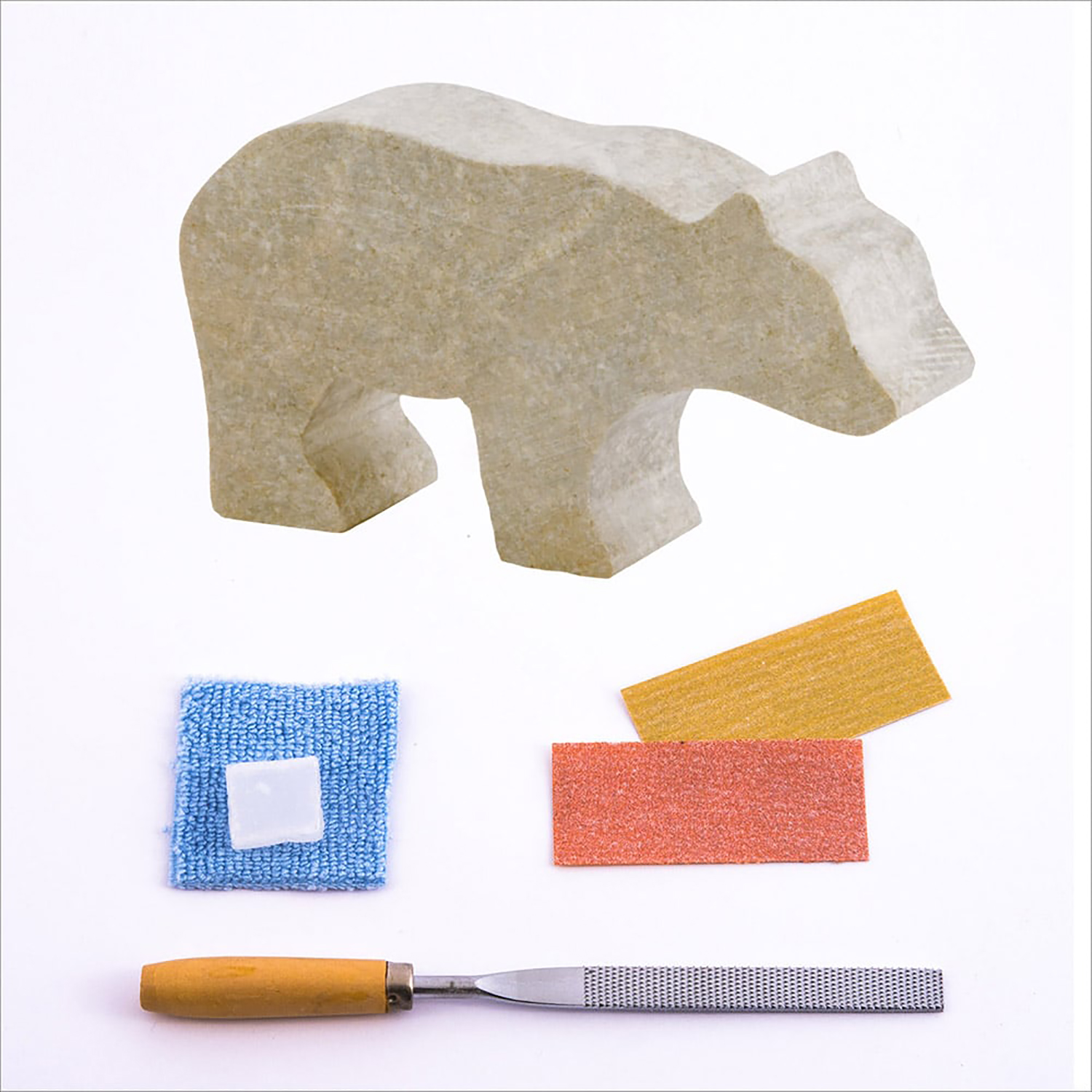 Studiostone Creative Bear & Wolf Double Soapstone Carving Kit image number null