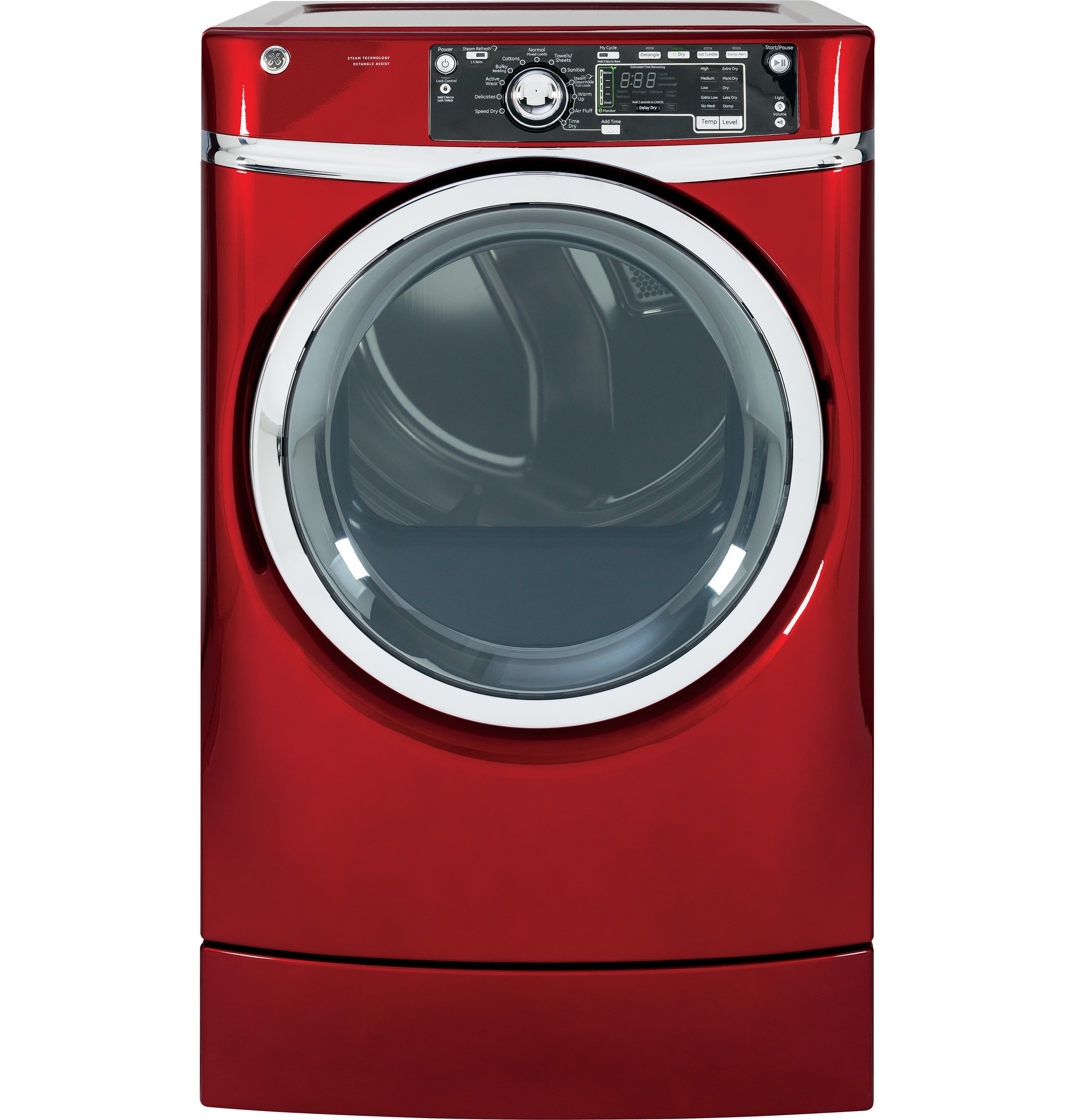 GE® 8.3 cu. ft. capacity RightHeight™ Design Front Load electric dryer with steam