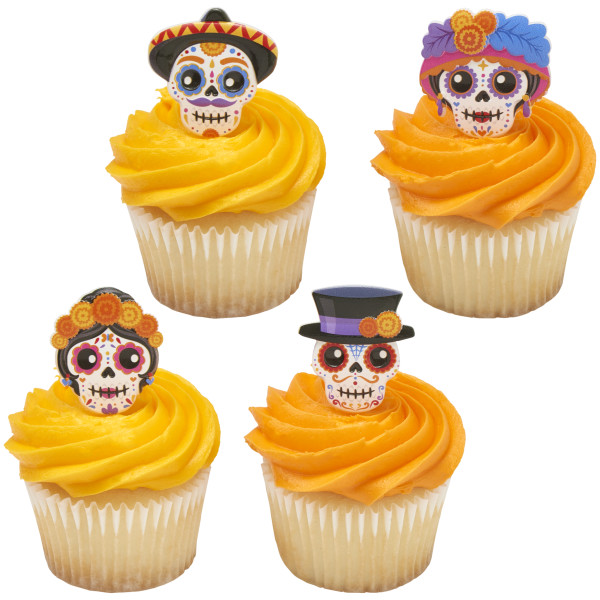 Dia de los Muertos Skulls Cupcake Rings