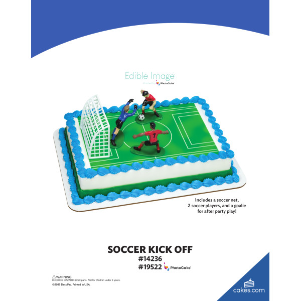 Soccer Kick Off The Magic of Cakes® PhotoCake® Enhanced Background Page