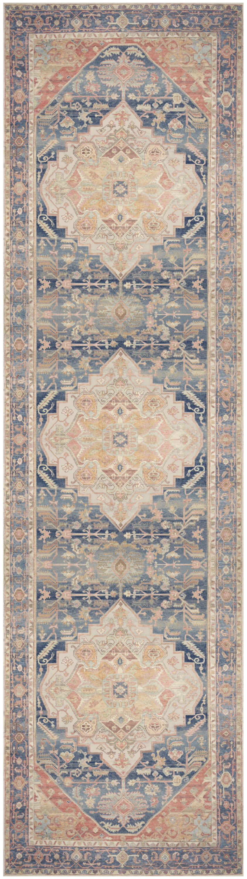 Nourison Vintage Washables 2'2" x 8' Blue Coral Vintage Indoor Rug