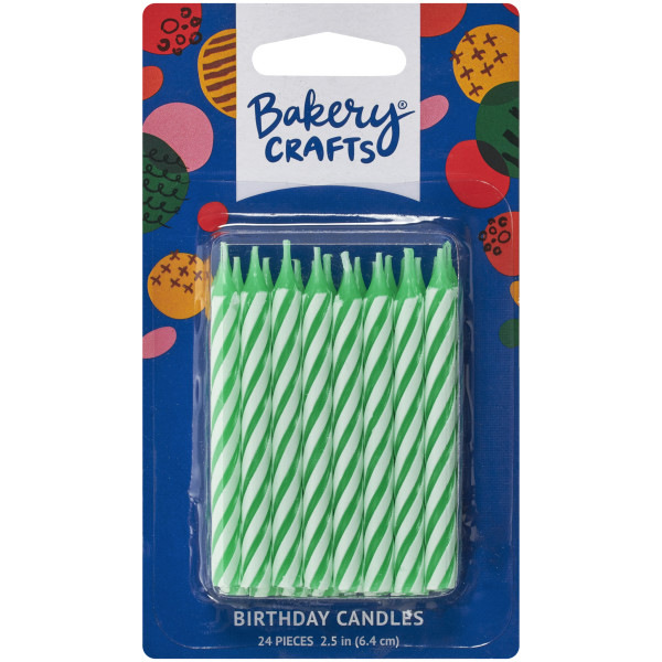 Green Candy Stripe Smooth & Spiral Candles