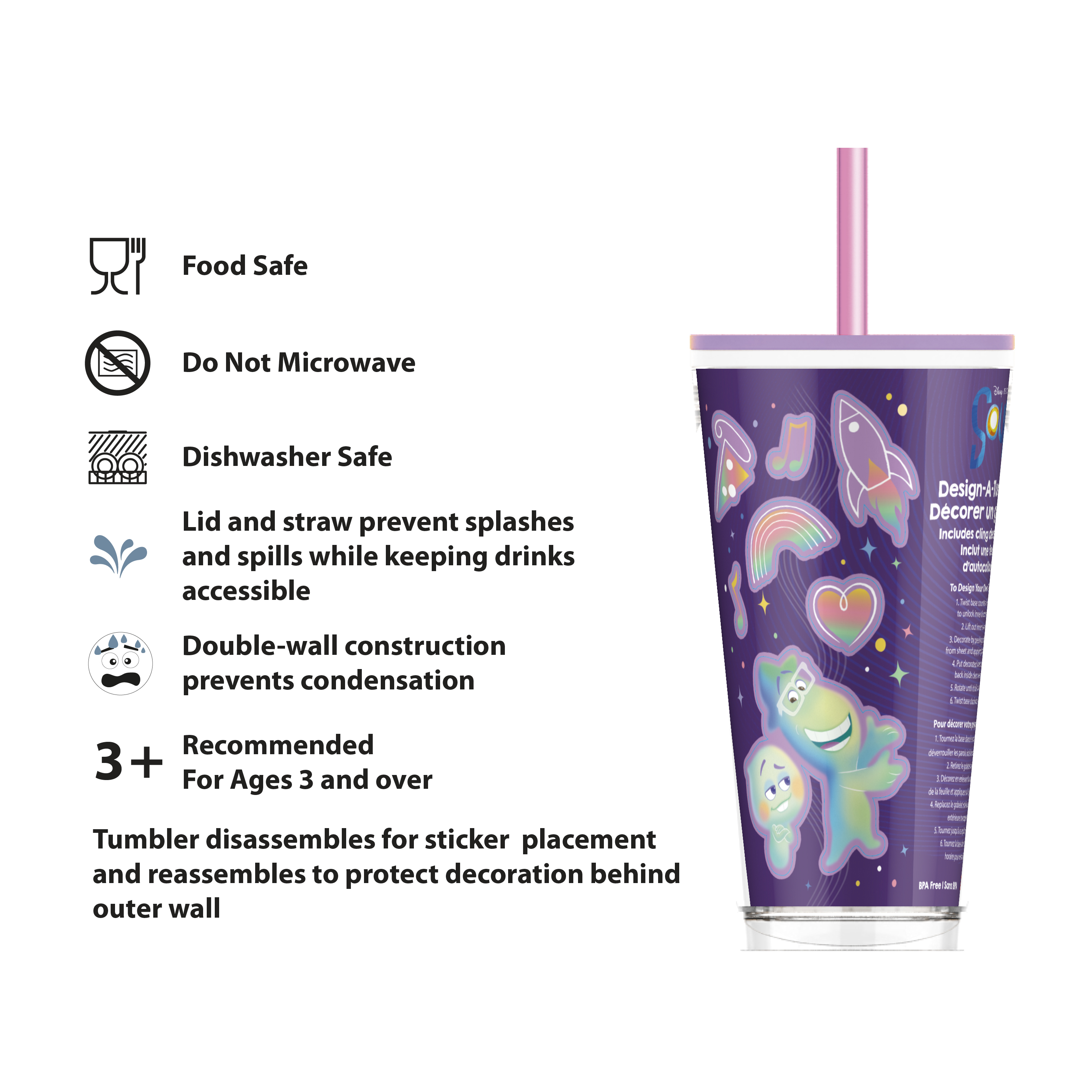Disney 16 ounce Plastic Cup with Lid and Straw, Soul slideshow image 7 Disney 16 ounce Plastic Cup with Lid and Straw, Soul slideshow image 7