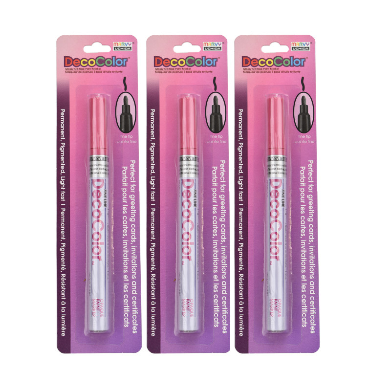 DecoColor® Paint Marker, Fine Tip, 200-S, Pink #9, Set of 3