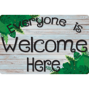 Computer Mouse Pad, 8" x 10", Everyone is Welcome Here, Beech Wood, Greenery