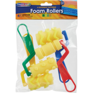 Foam Rollers, 4 Patterns, Pack of 4