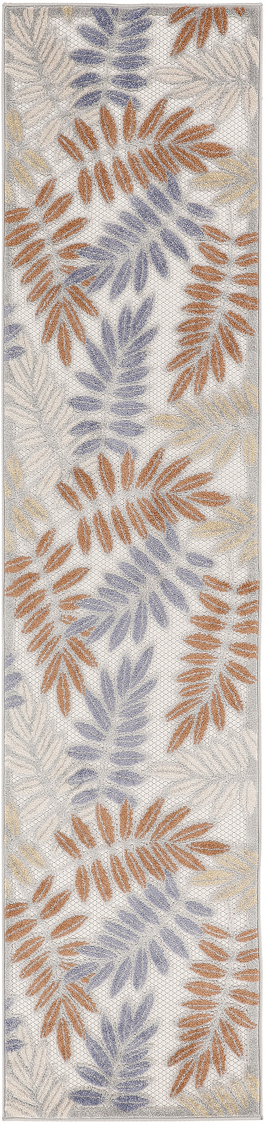 Nourison Aloha 2' x 6' Blue Mocha Outdoor Rug