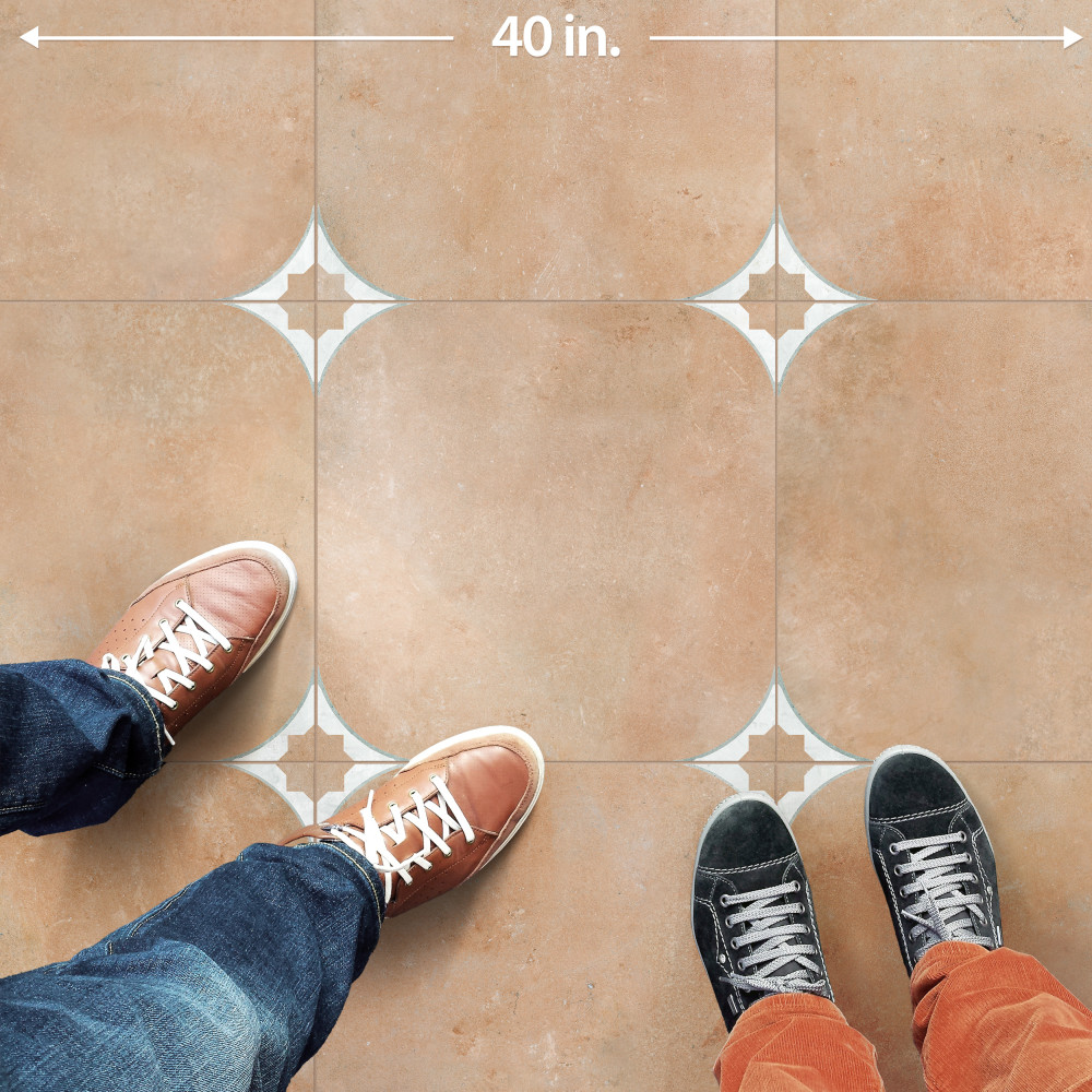 Tetuan Cotto 17-3/8 in. x 17-3/8 in. Porcelain Floor and Wall Tile