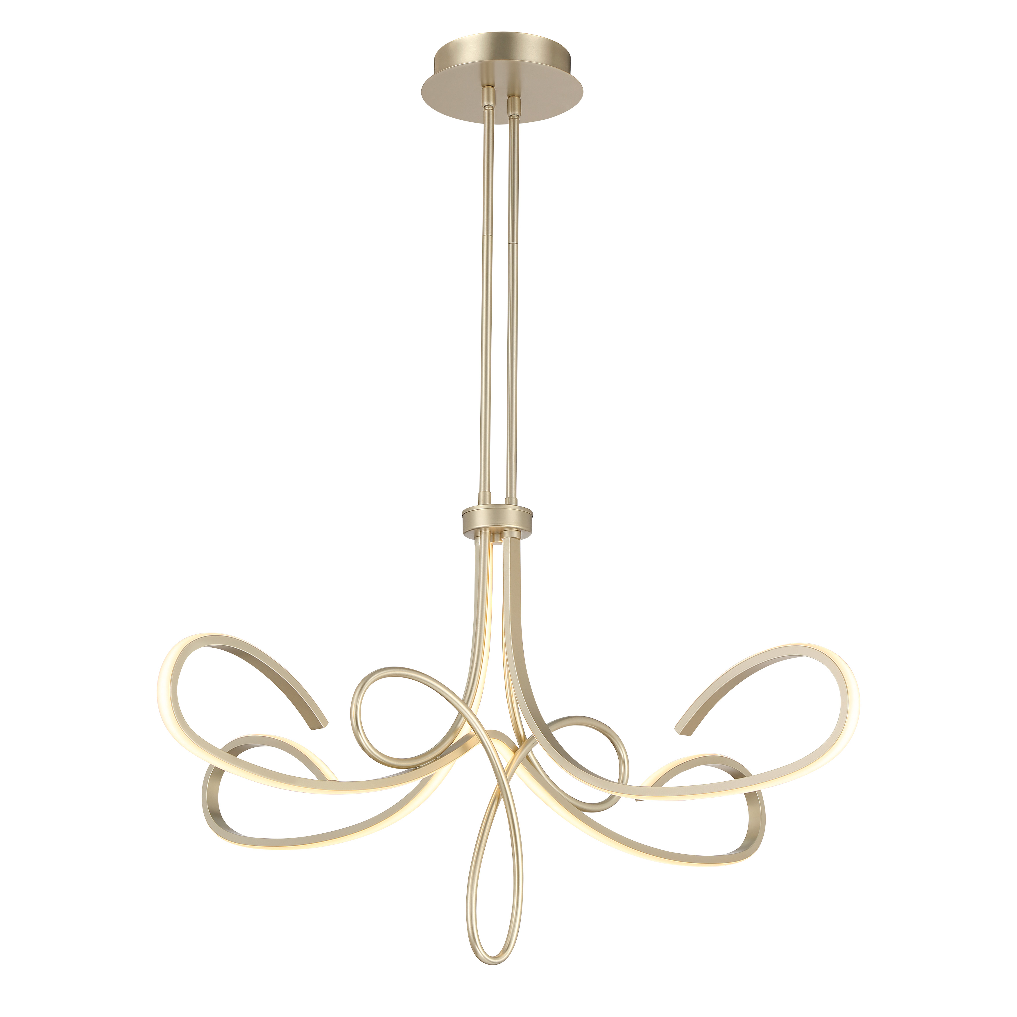 The Astor chandelier by Robin Baron brings contemporary elegance with its 38-inch linear design and warm soft gold finish. High-CRI LED technology delivers exceptional color rendering while the sleek profile suits modern interiors. - alternate view
