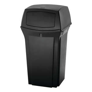 Rubbermaid Commercial, Ranger®, 35gal, Resin, Black, Square, Receptacle