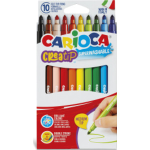 Creatip Medium Tip Washable Felt Tip Pens - 10 Pieces