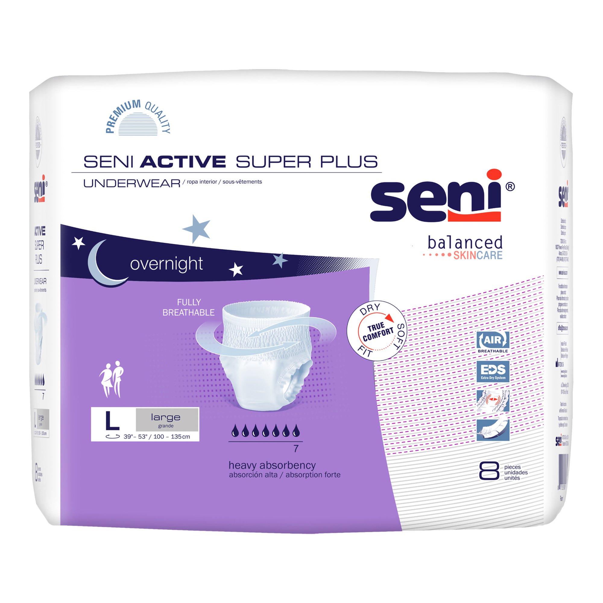 Seni Active Super Plus Overnight Heavy Absorbent Underwear, Large MK 1163817