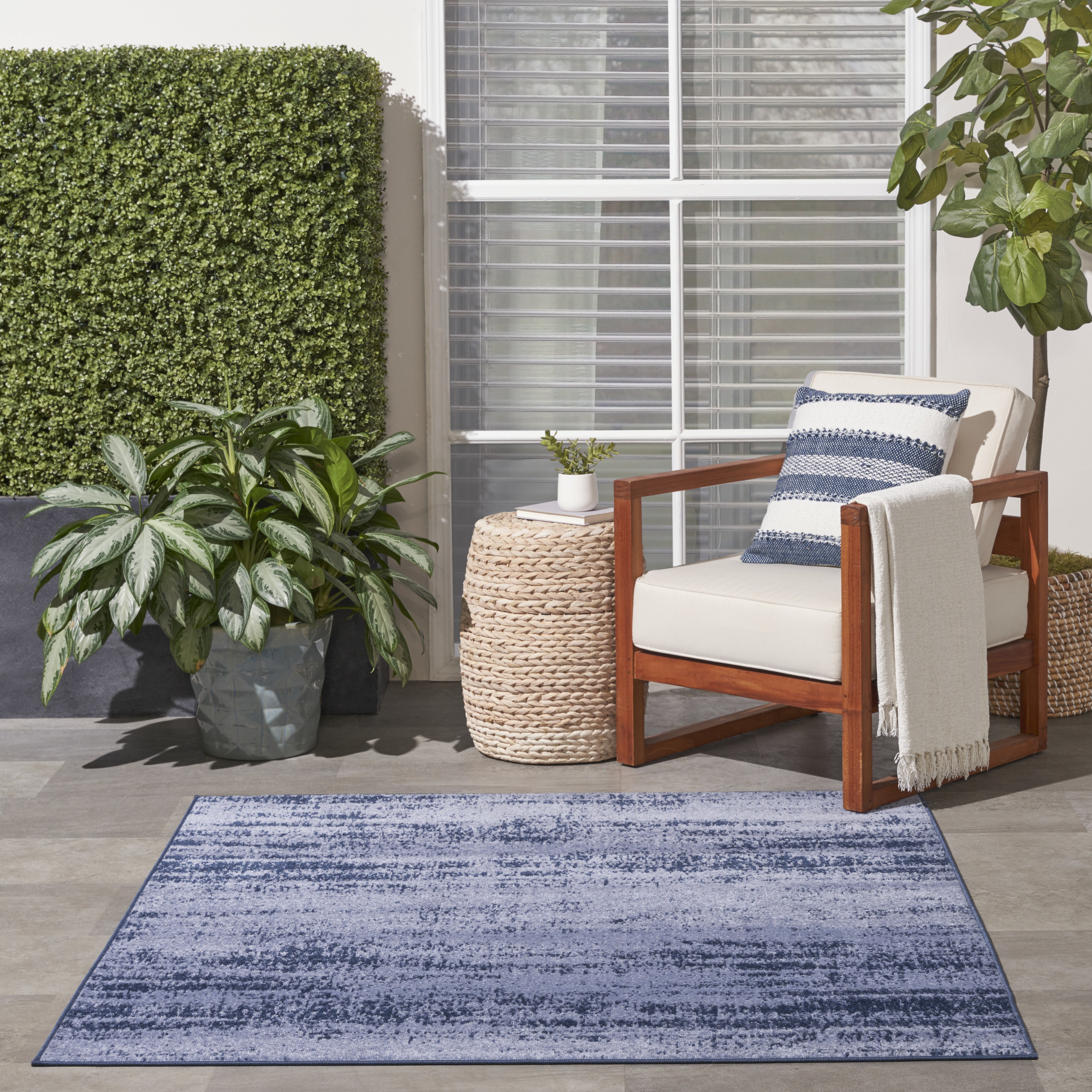 Nourison Nourison Essentials 5' x Square Denim Modern Rug