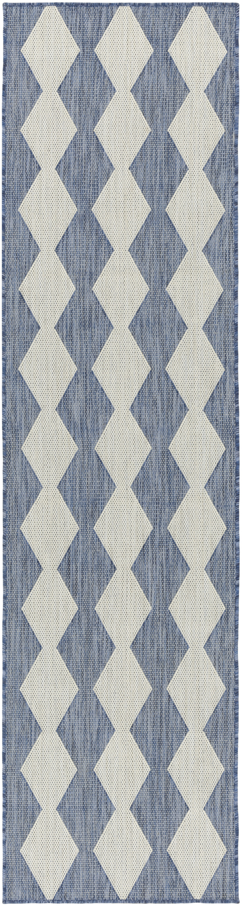 Nourison Positano 2'2" x 8' Navy Blue Modern Rug