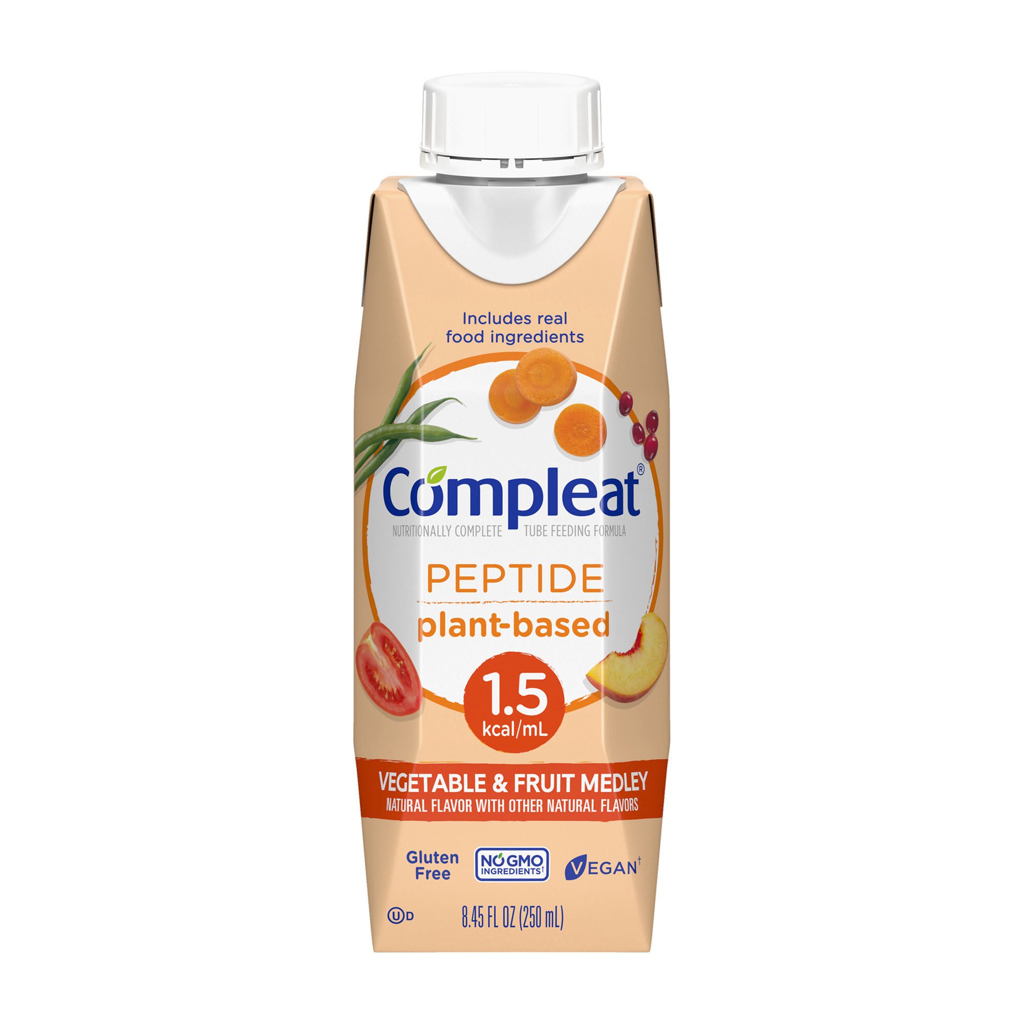 Compleat® Peptide 1.5 Cal Plant-Based Tube Feeding Formula, 8.45-ounce carton