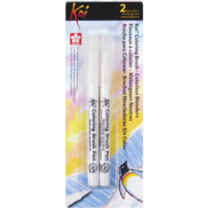 Koi Watercolor Coloring Brush Pen, Colorless Blenders, 2-Pack