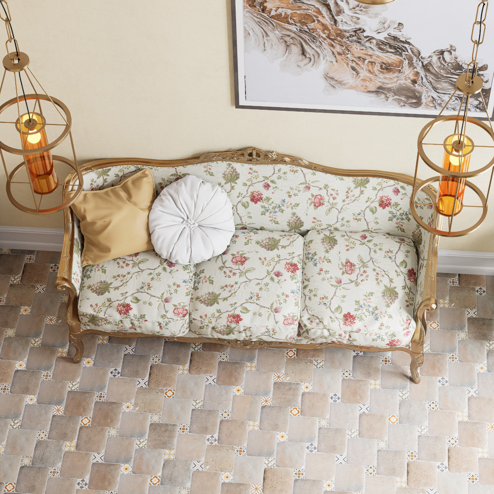 Benisa Marelle Teja with Paladio Taco 5-7/8 in. x 8 in. Porcelain Floor and Wall Tile