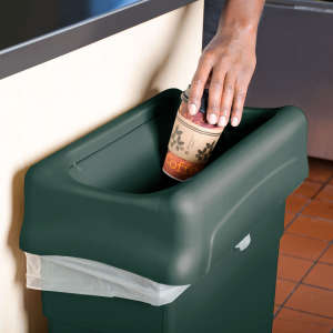 Rubbermaid Commercial, Slim Jim, Rectangular, Resin, 23 gal, Resin, Green, Receptacle Lid