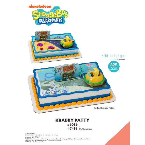 SpongeBob SquarePants Krabby Patty The Magic of Cakes® PhotoCake® Enhanced Background and Icing Page
